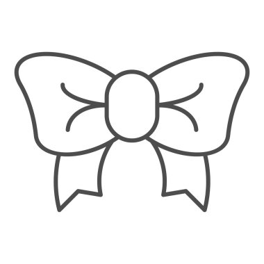 Şirin fiyonk ince çizgi ikonu. Dekor vektör çizimi beyaza izole edildi. Kurdele yayı tasarımı, web ve uygulama için tasarlanmış. Eps 10.