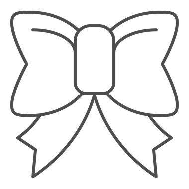 Oldukça ince çizgi ikonu. Kurdele yayı vektör çizimi beyaza izole edildi. Şık düğüm tasarımı, web ve uygulama için tasarlanmış. Eps 10.