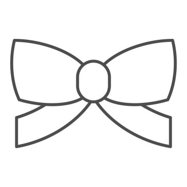 Minimalist yay ince çizgi simgesi. Hediye süsleme vektör çizimi beyaza izole edildi. Düğüm tasarımı, web ve uygulama için tasarlandı. Eps 10.