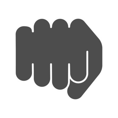 Sağlam bir ikon. İleri yumruk vektör illüstrasyonu beyazda izole edildi. Güç jesti tasarımı, web ve uygulama için tasarlanmış. Eps 10.