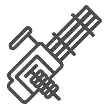 Çoklu makineli tüfek hattı simgesi. Otomatik silah vektör çizimi beyaza izole edildi. Silah tasarımı, web ve uygulama için tasarlanmış. Eps 10.