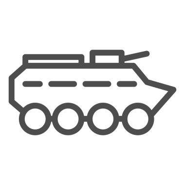 Btr hat simgesi. Beyaz üzerinde amfibik araç vektör çizimi izole edildi. Zırhlı araç tasarımı, web ve uygulama için tasarlanmış. Eps 10.