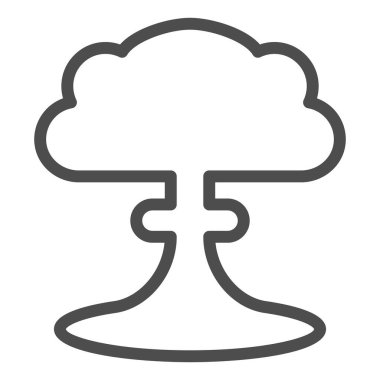 Nükleer patlama hattı ikonu. Radyoaktif patlama vektör çizimi beyaza izole edildi. Apocalypse tasarımı, web ve uygulama için tasarlandı. Eps 10.