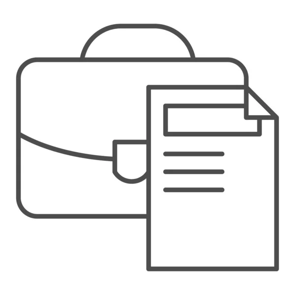 Icono de línea delgada maletín. Portafolio e ilustración vectorial de documentos aislados en blanco. Diseño de estilo de bosquejo de bolsa de oficina, diseñado para web y aplicación. Eps 10 . — Vector de stock