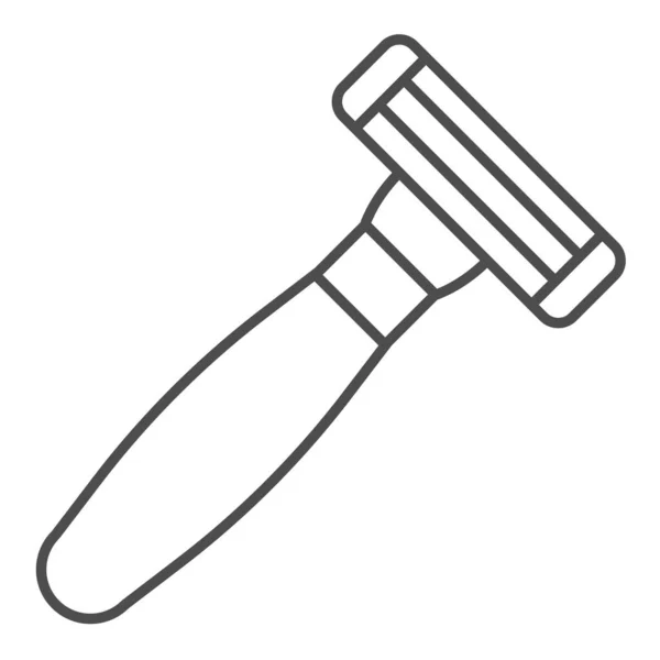 Afeitado icono de línea delgada de afeitar. Ilustración vectorial de hoja aislada en blanco. Diseño de estilo de esquema de la máquina de afeitar, diseñado para web y aplicación. Eps 10 . — Vector de stock