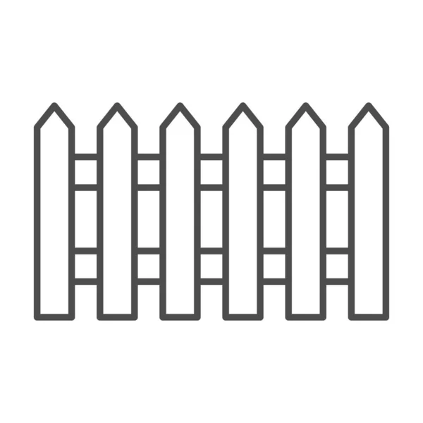 Tenká čára plotu. Zahradní oplocení vektorové ilustrace izolované na bílém. Návrh stylu bariérového obrysu, určený pro web a aplikaci. Eps 10. — Stockový vektor