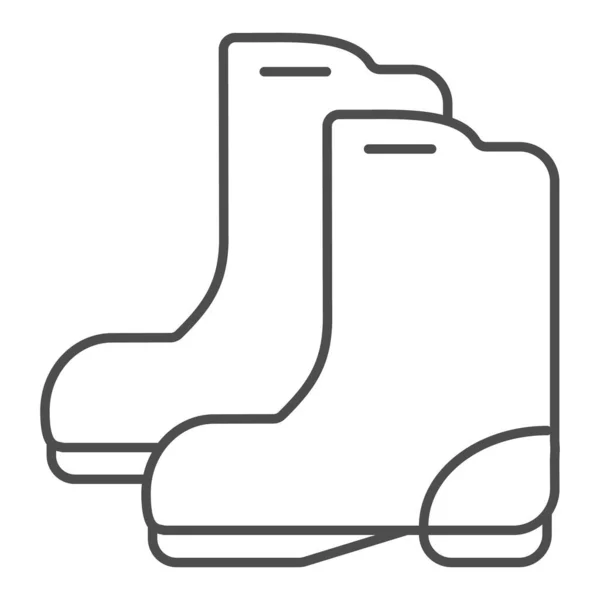 Rubber boots thin line icon. Garden footwear vector illustration isolated on white. Protection clothing outline style design, designed for web and app. Eps 10. — Stock Vector