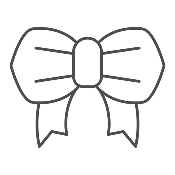 Icône de ligne mince arc minimaliste. Illustration vectorielle de noeud festif isolée sur blanc. Conception de style de contour de décoration de cadeau, conçu pour le web et l'application. Eps 10 . — Image vectorielle