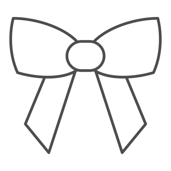 Icono de línea delgada arco minimalista. Ilustración vectorial de decoración festiva aislada en blanco. Diseño de estilo de contorno de lazo de cinta, diseñado para web y aplicación. Eps 10 . — Vector de stock