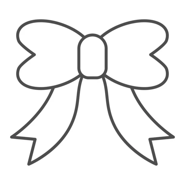 Schleife Bogen dünne Linie Symbol. Festliche Dekorvektorillustration isoliert auf weiß. Nettes Design mit Bogenumriss, entworfen für Web und App. Eps 10. — Stockvektor