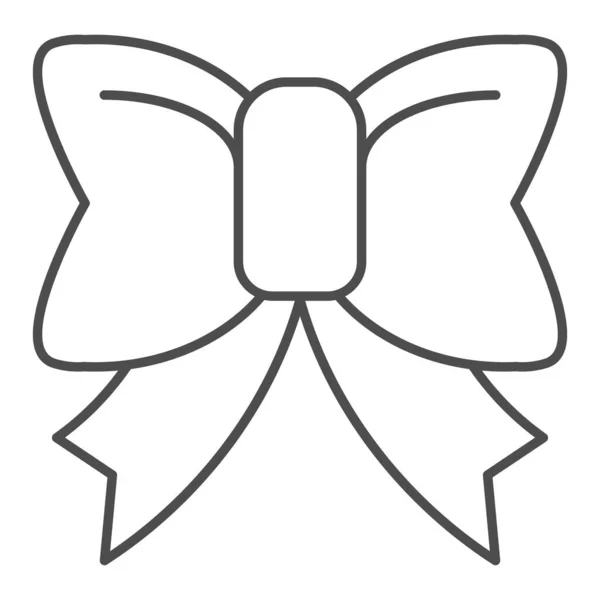 Jolie icône de ligne mince arc. Illustration vectorielle à ruban isolé sur blanc. Conception élégante de style de contour de noeud, conçu pour le web et l'application. Eps 10 . — Image vectorielle