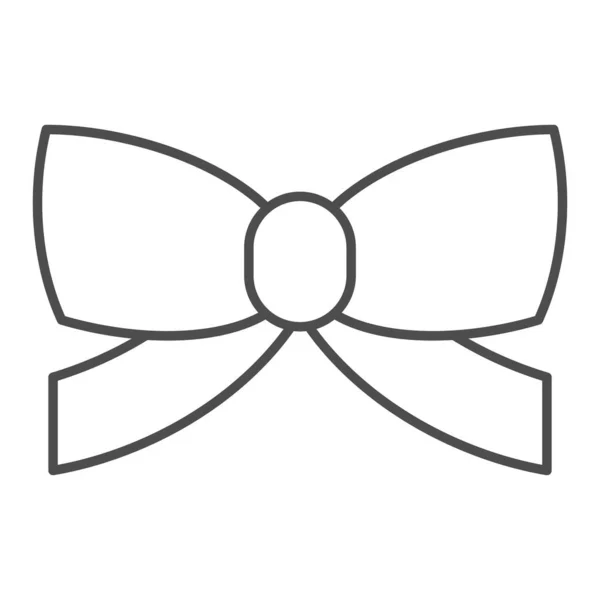 Icône de ligne mince arc minimaliste. Illustration vectorielle de décoration cadeau isolée sur blanc. Conception de style de contour de noeud, conçu pour le web et l'application. Eps 10 . — Image vectorielle