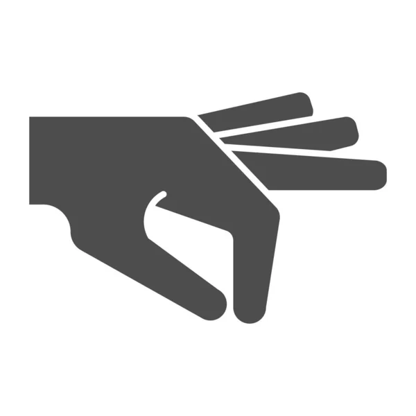 Mano gesto icona solida. Braccio in gesto vettoriale isolato su bianco. Design in stile glifo mano umana, progettato per web e app. Eps 10 . — Vettoriale Stock