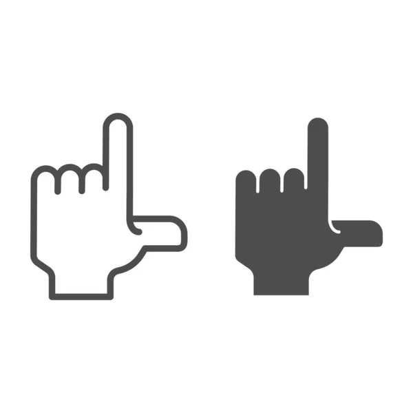 Señala la línea de la mano y el icono del glifo. dedo índice apuntando hacia arriba ilustración vectorial aislado en blanco. Diseño de estilo de contorno de cursor, diseñado para web y aplicación. Eps 10 . — Vector de stock