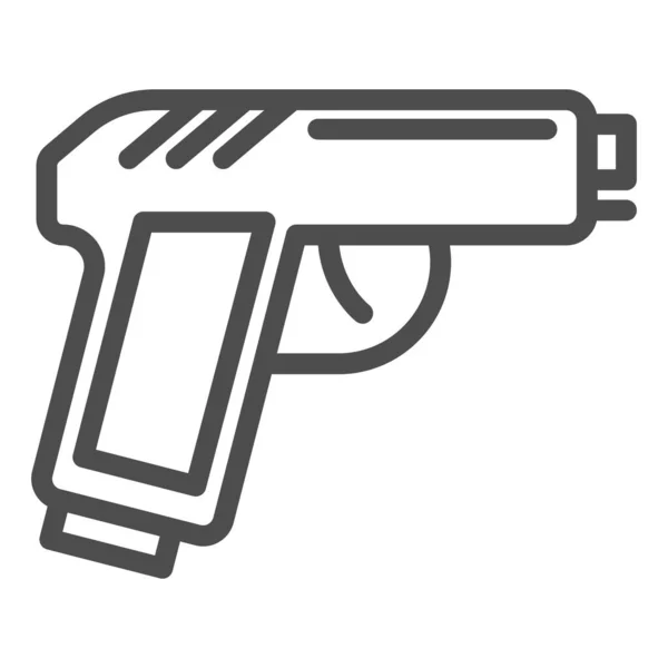 피스톤 라인 아이콘. 흰색에 만 존재하는 총기 벡터 그림. 무기의 윤곽 디자인은 웹 과 앱을 위해 설계되었다. Eps 10. — 스톡 벡터