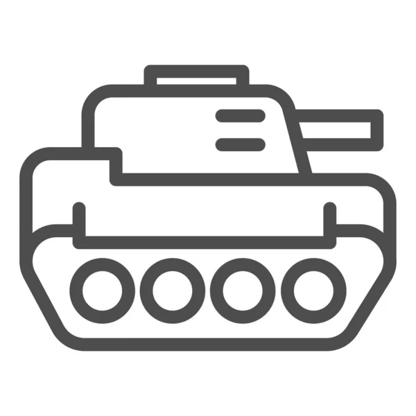Icône de ligne de réservoir. Illustration vectorielle Panzer isolée sur blanc. Conception de style de contour d'armure, conçu pour le web et l'application. Eps 10 . — Image vectorielle
