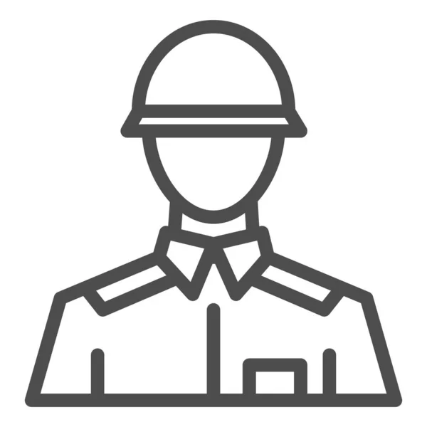 Icona della linea del soldato. Illustrazione vettoriale guerriera isolata su bianco. Disegno dello stile di contorno della guardia, progettato per il web e l'app. Eps 10 . — Vettoriale Stock
