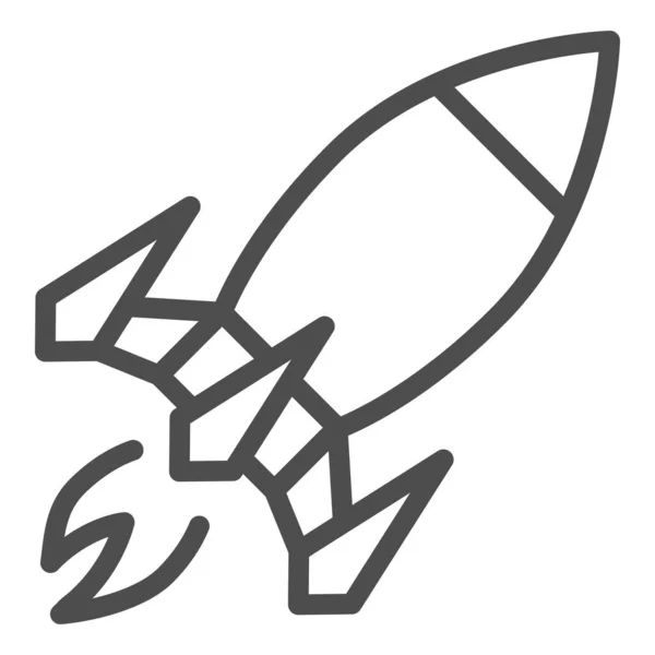 Raketenlinien-Symbol. Illustration des Raumschiffvektors isoliert auf weiß. Launch Outline Style Design, entworfen für Web und App. Eps 10. — Stockvektor