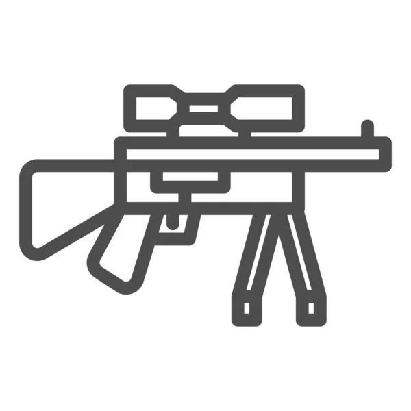 Mesterlövész puska vonal ikon. Lőfegyver vektor illusztráció elszigetelt fehér. Shotgun vázlatos stílus design, web és app. 10. rész. — Stock Vector
