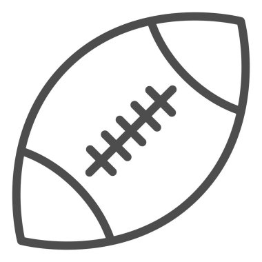 Ragbi sahası ikonu. Amerikan futbol topu vektör çizimi beyaza izole edildi. Spor malzemeleri tasarımı, web ve uygulama için tasarlanmış. Eps 10.