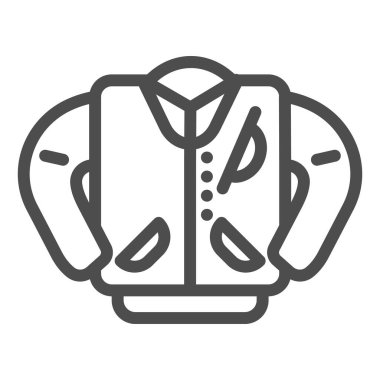 Letterman ceket çizgisi ikonu. Lise ceketli vektör illüstrasyonu beyaza izole edilmiş. Üniforma tasarımı, web ve uygulama için tasarlandı. Eps 10.