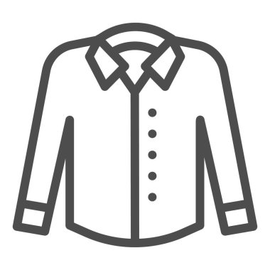 Uzun kollu çizgili tişört. Resmi kıyafet vektör çizimi beyaza izole edildi. Erkekler giysi tasarımı tasarımı, web ve uygulama için tasarlandı. Eps 10.