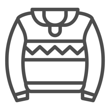 Süveter çizgisi ikonu. Jumper vektör çizimi beyaza izole edildi. Sıcak kıyafetler web ve uygulama için tasarlanmış tasarım tasarımı. Eps 10.