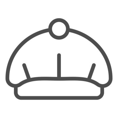 Bere çizgisi ikonu. Şapka vektör çizimi beyaza izole edildi. Cap tasarımı, web ve uygulama için tasarlandı. Eps 10.