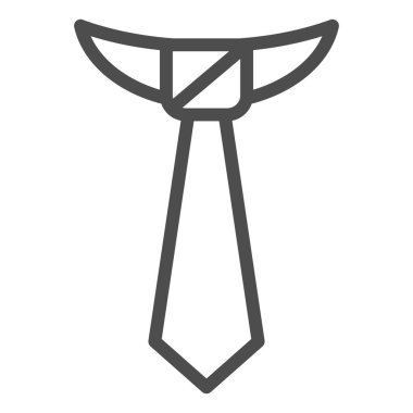 Bağlama çizgisi simgesi. Boyunbağı vektör çizimi beyaza izole edildi. Resmi kıyafet tasarımı, web ve uygulama için tasarlanmış. Eps 10.