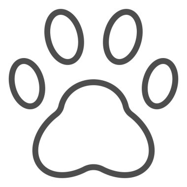 Pençe çizgisi simgesi. Pad vektör illüstrasyonu beyaza izole edildi. Foot outline tarzı tasarım, web ve uygulama için tasarlandı. Eps 10.