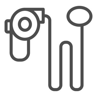 Otomatik tasma rulet hattı simgesi. Rulet ve tasma vektör çizimi beyaza izole edilmiş. Hayvan aksesuarı tasarımı, web ve uygulama için tasarlandı. Eps 10.