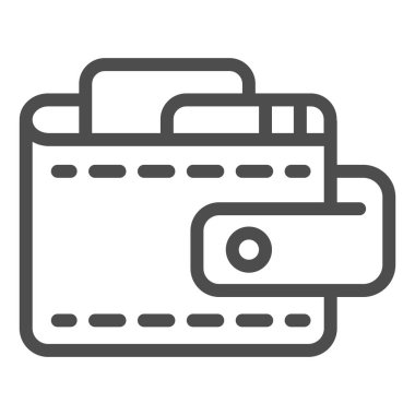 Cüzdan çizgisi simgesi. Para vektörü çizimi beyaza izole edildi. Nakit tasarımı, web ve uygulama için tasarlanmış. Eps 10.