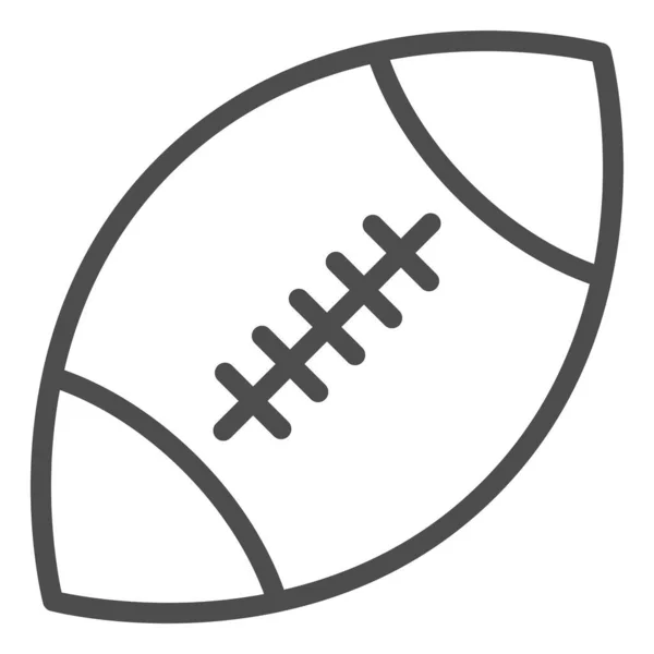 Rugby-Ball-Linie-Symbol. American Football Ball Vektor Illustration isoliert auf weiß. Sportgeräte skizzieren Stil-Design, entworfen für Web und App. Eps 10. — Stockvektor