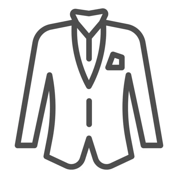 Icono de la línea Blazer. Ilustración vectorial chaqueta aislada en blanco. Ropa formal diseño de estilo de esquema, diseñado para la web y la aplicación. Eps 10 . — Vector de stock