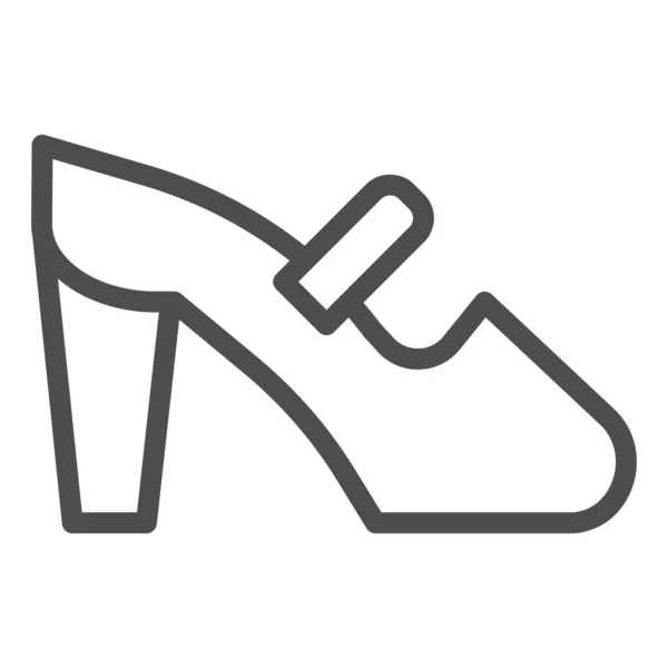 Ícone de linha de salto alto. Mulher sapato vetor ilustração isolado em branco. Design de estilo de contorno de calçado, projetado para web e aplicativo. Eps 10 . —  Vetores de Stock