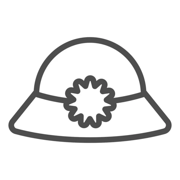 Mujer s sombrero línea icono. Ilustración vectorial sombrero de verano aislado en blanco. Diseño de estilo de contorno de tapa, diseñado para web y aplicación. Eps 10 . — Vector de stock