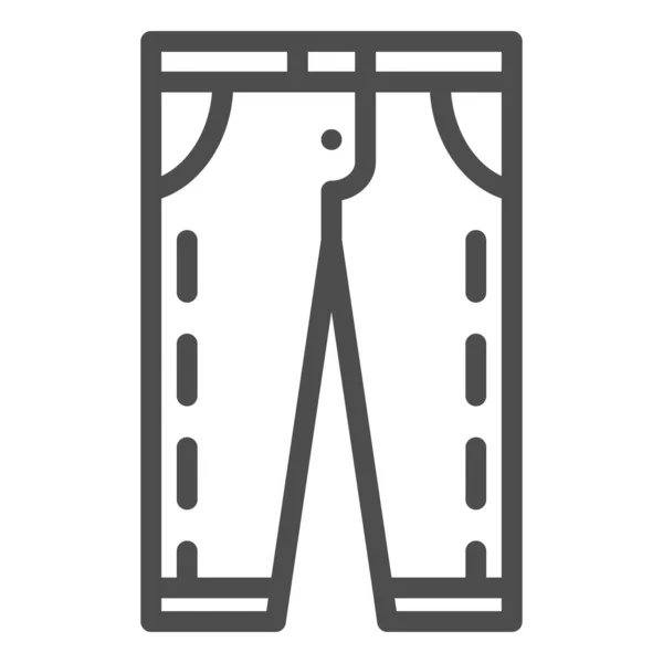 Ícone de linha de jeans. Ilustração vetorial de calças isoladas em branco. Calças design estilo esboço, projetado para web e app. Eps 10 . — Vetor de Stock