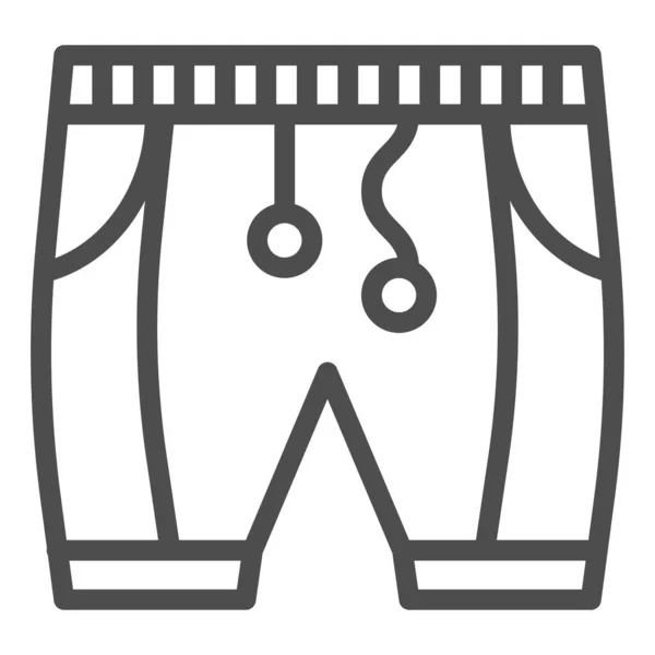 Mannen korte lijn pictogram. Broek vector illustratie geïsoleerd op wit. Sport shorts schetsen stijl ontwerp, ontworpen voor web en app. Eps 10. — Stockvector