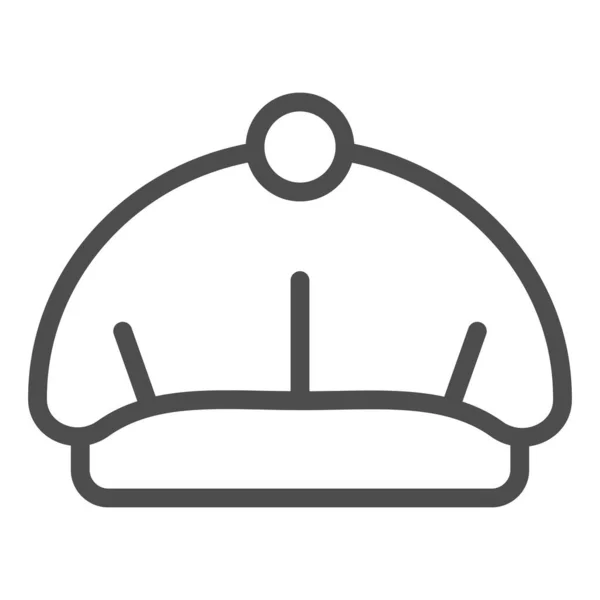 Icono de línea de boina. Ilustración del vector del sombrero aislado en blanco. Diseño de estilo de contorno de tapa, diseñado para web y aplicación. Eps 10 . — Archivo Imágenes Vectoriales