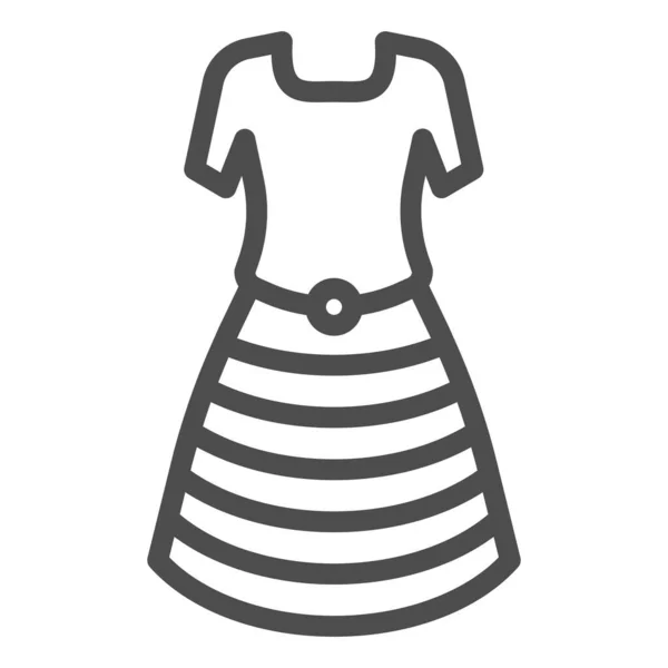 Kleiderlinien-Symbol. Lady Kleidung Vektor Illustration isoliert auf weiß. Kleid umriss Stil-Design, entworfen für Web und App. Eps 10. — Stockvektor