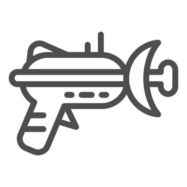 Значок линии бластера. Векторная иллюстрация лазерного оружия изолирована на белом. Space gun outline style design, designed for web and app. Eps 10 . — стоковый вектор