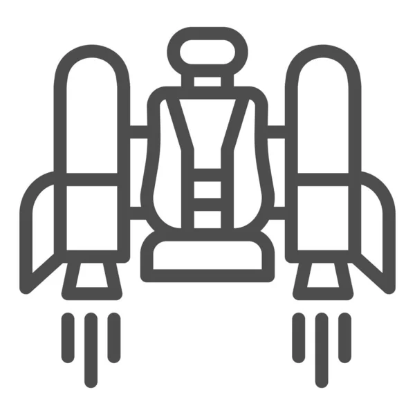 Ícone de linha do Jetpack. Jetpack com uma ilustração vetorial de cadeira isolada em branco. Projeto de estilo de esboço de tecnologia futura, projetado para web e aplicativo. Eps 10 . — Vetor de Stock