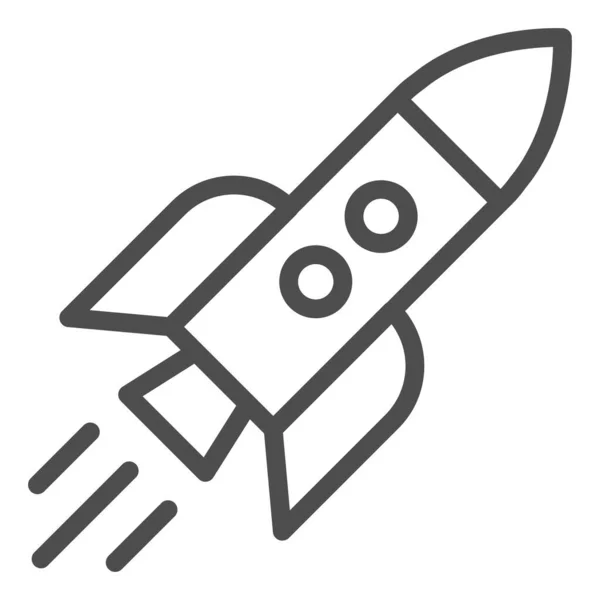 Rakete in der Fluglinie Symbol. Starten Sie Vektordarstellung isoliert auf weiß. Shuttle Outline Style Design, entworfen für Web und App. Eps 10. — Stockvektor