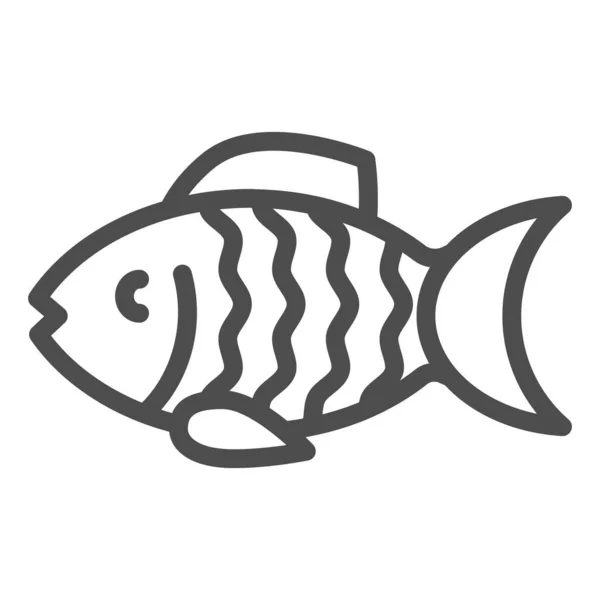 Ícone de linha de peixe. Ilustração vetorial aquática isolada sobre branco. Animal design estilo esboço, projetado para web e app. Eps 10 . —  Vetores de Stock