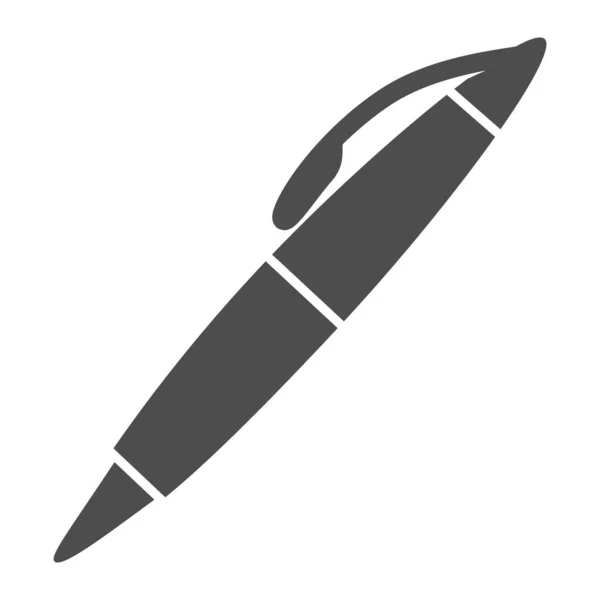 Icono de lápiz sólido, concepto de papelería, signo de vector de herramienta de escritura escolar sobre fondo blanco, símbolo de bolígrafo de oficina en estilo glifo para el concepto móvil y el diseño web. Gráficos vectoriales . — Vector de stock