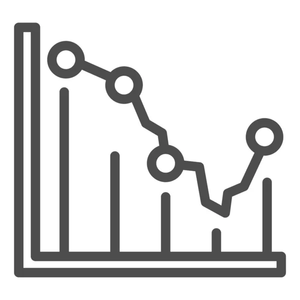 Business graph line icon, business concept, Statistic finance chart sign on white background, Analytics infographic icon in outline style for mobile concept and web design. Graphiques vectoriels . — Image vectorielle