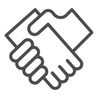 İş tokalaşma simgesi. El sıkışma vektör illüstrasyonu beyazda izole edildi. Anlaşma tasarımı, web ve uygulama için tasarlandı. Eps 10.