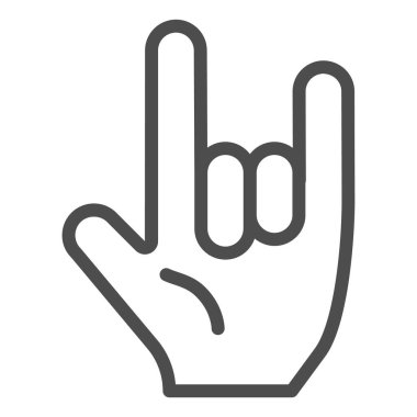 Ağır kaya tabelaları simgesi. Rock and roll jest vektör çizimi beyaza izole edildi. Hard rock tasarımı, web ve uygulama için tasarlanmış. Eps 10.