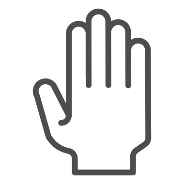 Parmakları açık çizgi ikonu olan bir el. Beyaz üzerine izole edilmiş kol hareketi vektör illüstrasyonu. Beş parmak yukarıda tasarım tasarımı, web ve uygulama için tasarlanmış. Eps 10.