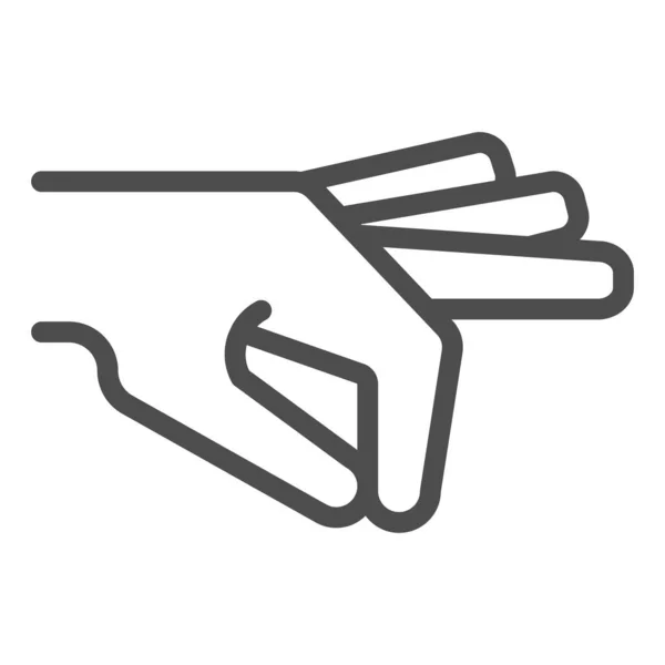 제스처 라인 아이콘입니다. 흰색에 분리 된 제스처 벡터 삽화를 입력하 세요. 웹 과 앱을 위해 설계된 인간 손 윤곽 디자인. Eps 10. — 스톡 벡터